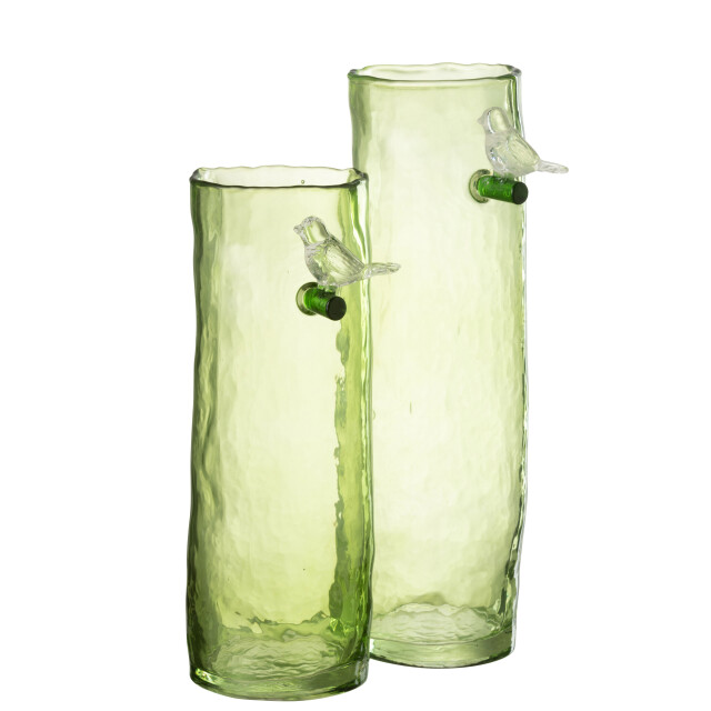J-Line vaas lang vogel glas large 13.5x9.5x32cm 2998332 large