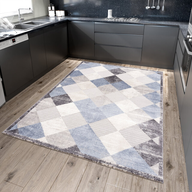 Muratap Evra bali modern vloerkleed laagpolig tapijt blauw- 120x160 cm 3046214 large
