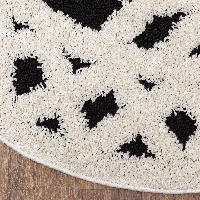 Muratap Luxus shaggy plus hoogpolig vloerkleed hoog laag design creme/ rond - 3046055 large