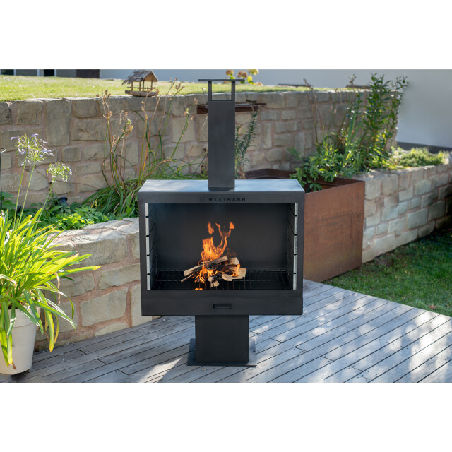 Westmann Barbecue en open haard staal vuurkorf 50x90x160 cm wmlg868-b 3049076 large