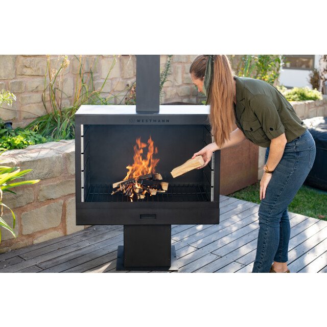 Westmann Barbecue en open haard staal vuurkorf 50x90x160 cm wmlg868-b 3049076 large