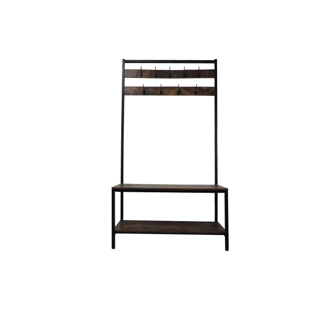 4livingz Stevige retro kapstok bank 42x100x183 cm /bruin 3048836 large