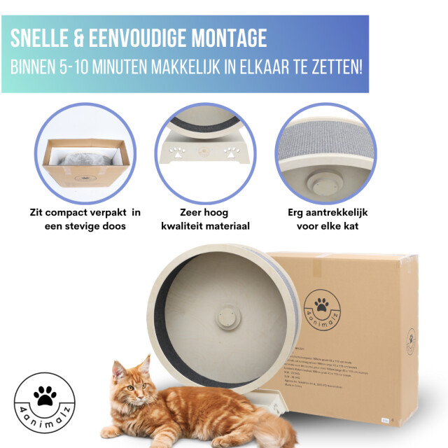 4animalz ® houten katten loopwiel 75 cm doorsnede 95 cm hoog 3048976 large