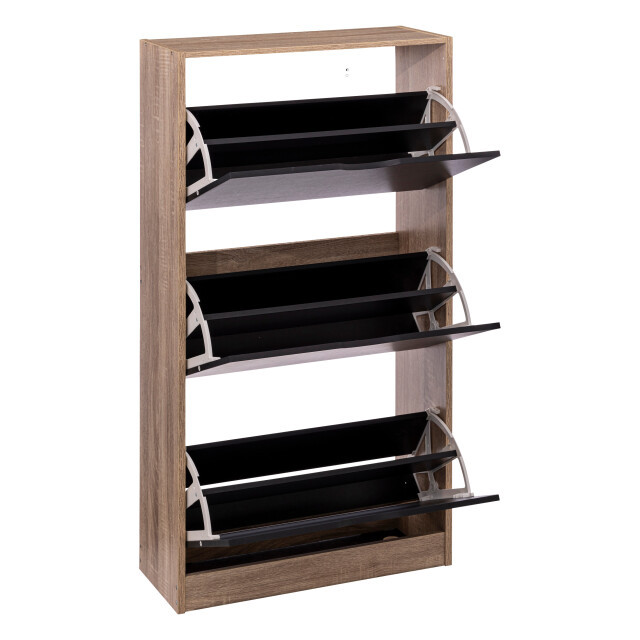 5Five Schoenenkast 3 lades 60x24x118 cm voor 18 paar /zwart 3047755 large