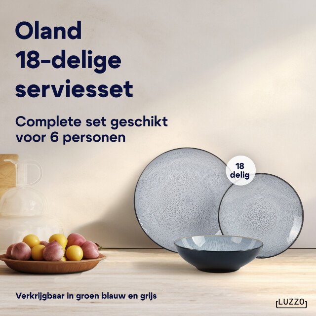 Luzzo ® oland serviesset 6 persoons 18 delig grijs 3047575 large
