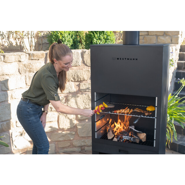 Westmann Barbecue en open haard staal vuurkorf 41x70x229cm wmlg610-b 3049077 large