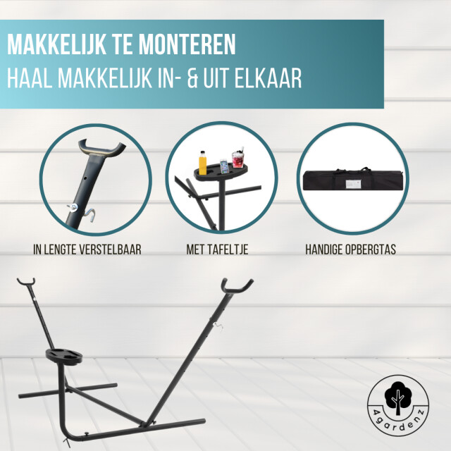 4gardenz ® universele hangmatstandaard met tafel tot 150 kg inclusief 3048776 large