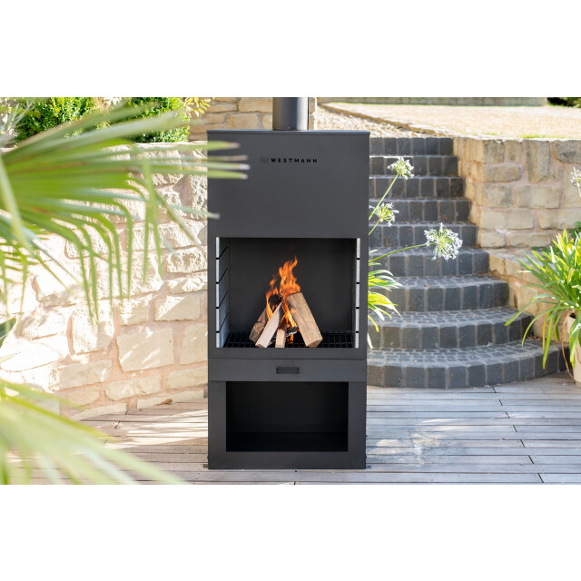 Westmann Barbecue en open haard staal vuurkorf 41x70x229cm wmlg610-b 3049077 large