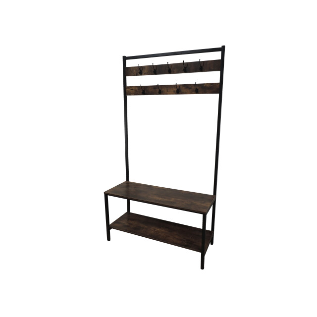 4livingz Stevige retro kapstok bank 42x100x183 cm /bruin 3048836 large