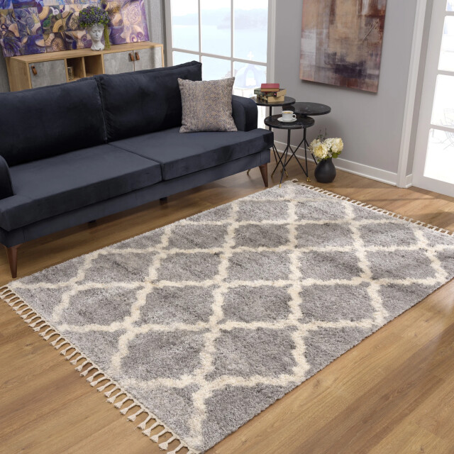 Muratap Oslo hoogpolig vloerkleed scandinavisch design - franjes- 120x170 cm 3046033 large