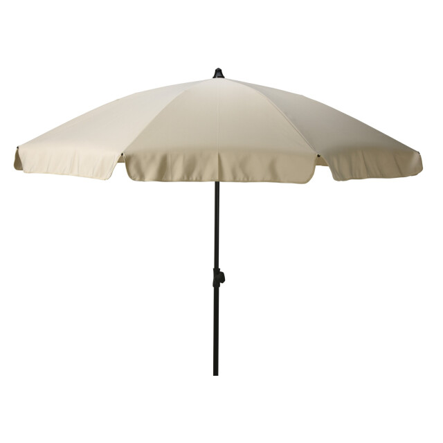 4goodz Tuinparasol/strandparasol met volant 200 cm zwarte buis cremekleurig 3049013 large