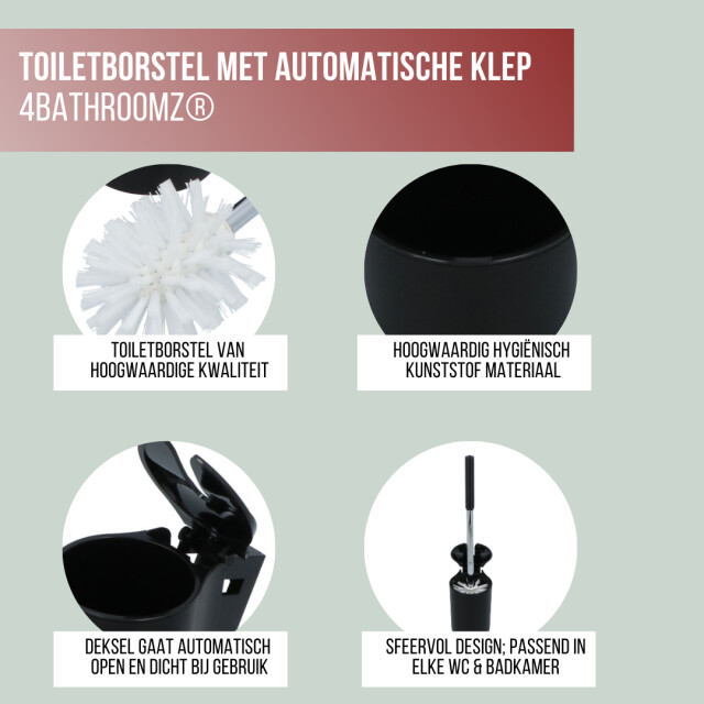 4bathroomz ® dichte toiletborstel met wandhouder automatische wc borstel 3048975 large