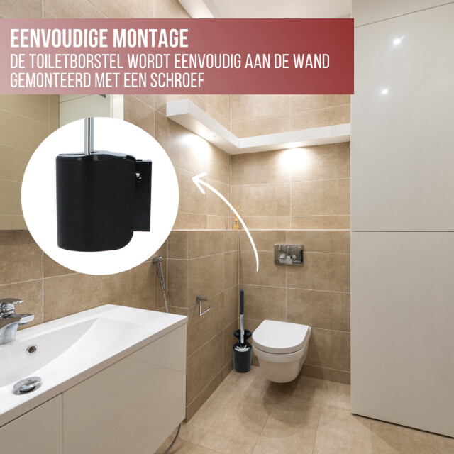 4bathroomz ® dichte toiletborstel met wandhouder automatische wc borstel 3048975 large