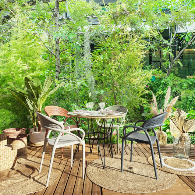 Home Deco Factory Sevilla 4 stuks comfortabele tuinstoelen stapelbaar 3048971 large