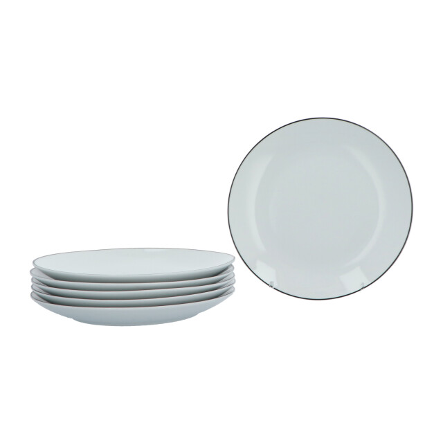 Luzzo ® serviesset 6 persoons 18 delig porselein met zwarte rand 3047571 large