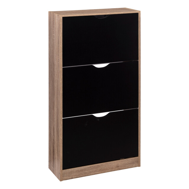 5Five Schoenenkast 3 lades 60x24x118 cm voor 18 paar /zwart 3047755 large