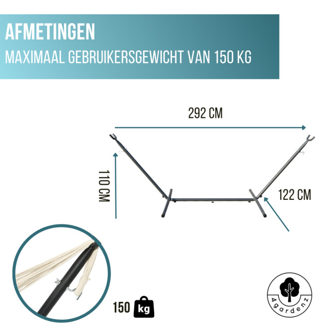 4gardenz ® universele hangmatstandaard met tafel tot 150 kg inclusief 3048776 large