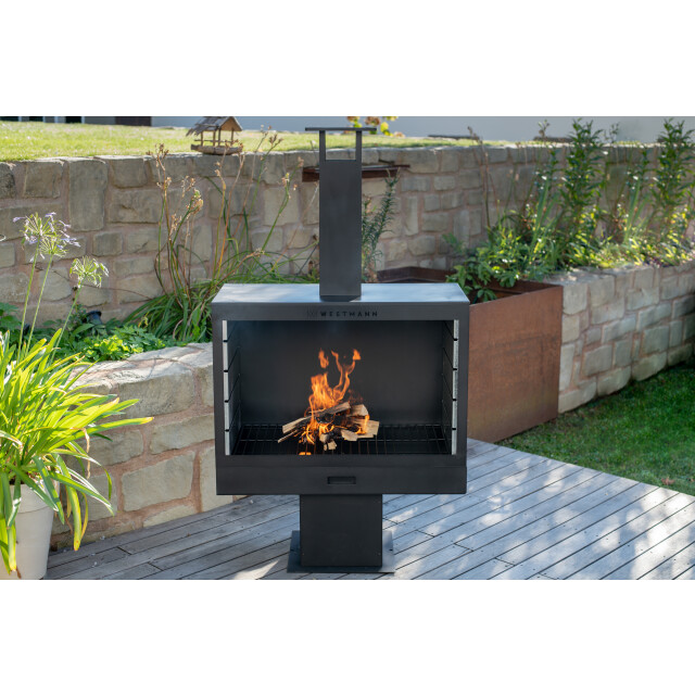 Westmann Barbecue en open haard staal vuurkorf 50x90x160 cm wmlg868-b 3049076 large