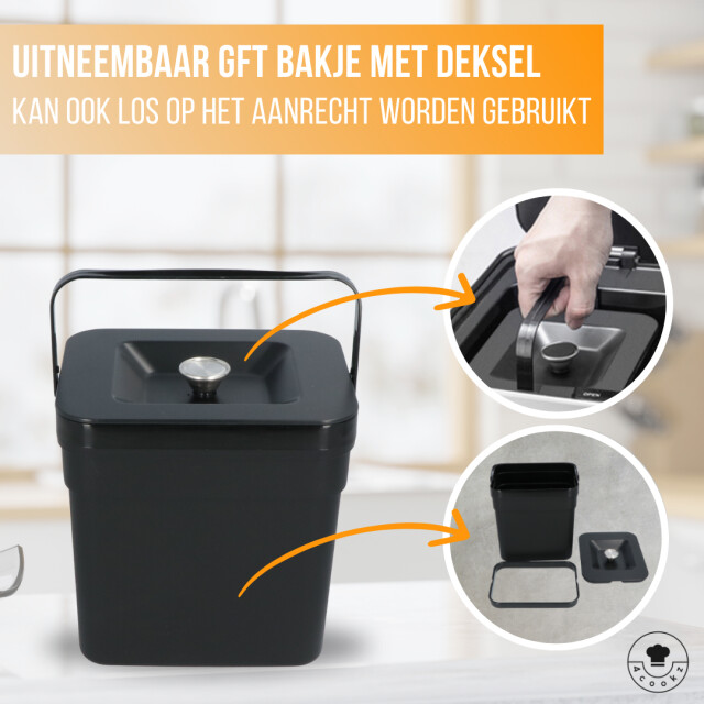 4cookz ® smart waste grey prullenbak afvalscheiding met sensor 72 liter 3047836 large