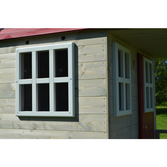 Wendi Toys Wtm8 | houten speelhuis | met glijbaan en zandbak | natuurlijk | 3047872 large