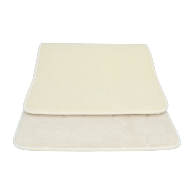 4goodz Pebbles traagschuim douchemat dubbele wasbak 120x45 cm creme 3048936 large