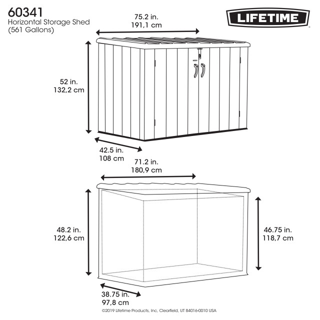 Lifetime Kunststof containerombouw greg afvalbak opslag kliko ombouw voor 3 3048012 large