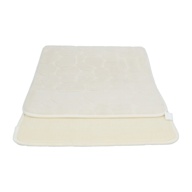 4goodz Pebbles traagschuim douchemat dubbele wasbak 120x45 cm creme 3048936 large