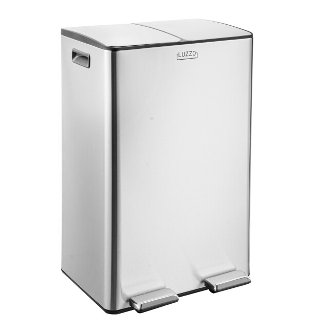 Luzzo ® florida pedaalemmer prullenbak afvalscheiding 60 liter zilver 3047795 large