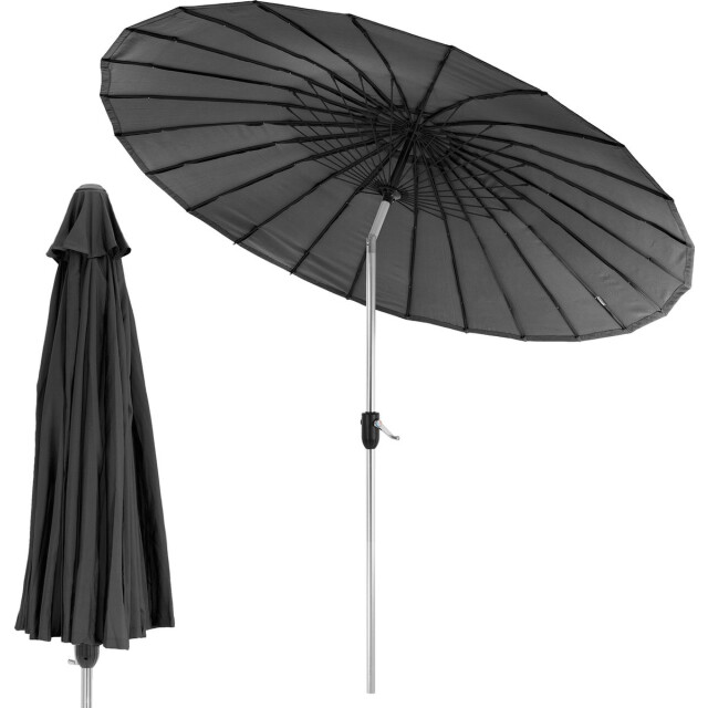 4goodz Shanghai parasol aluminium 270 cm met opdraaimechanisme charcoal 3048771 large