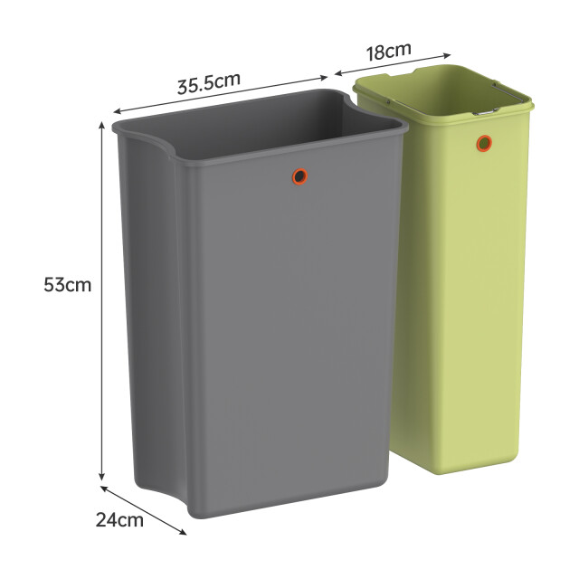 Luzzo ® vermont afvalscheidingsprullenbak pedaalemmer 54 ltr rvs 3047815 large
