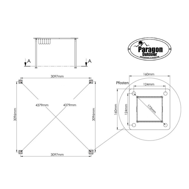 Paragon Outdoor Aluminium pergola florida 1111 houtlook 350x350x235cm - 3048353 large