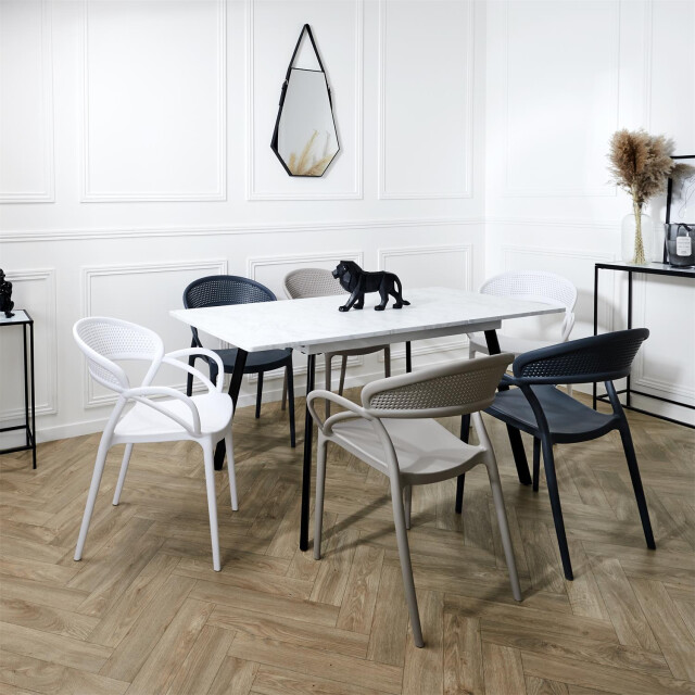 Home Deco Factory Sevilla 4 stuks comfortabele tuinstoelen stapelbaar 3048971 large