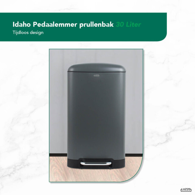 Luzzo ® idaho pedaalemmer prullenbak 30 liter - 3047813 large