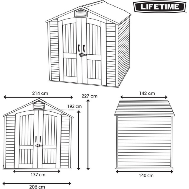 Lifetime Lg07000 tuinschuur tuinhuis 143 x 213 x 226 cm 3048313 large