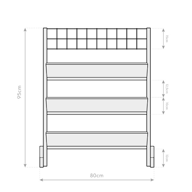 Westmann Westman kruidenrek plantenbak met traliewerk viktoria l 50x80x95cm 3047651 large