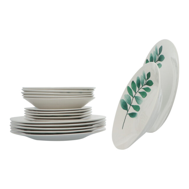 Secret de Gourmet Servies porselein 6 persoons set 18 delig vegetal wit/ 3047632 large