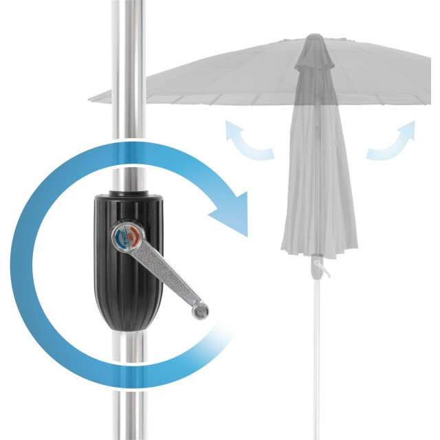 4goodz Shanghai parasol aluminium 270 cm met opdraaimechanisme charcoal 3048771 large