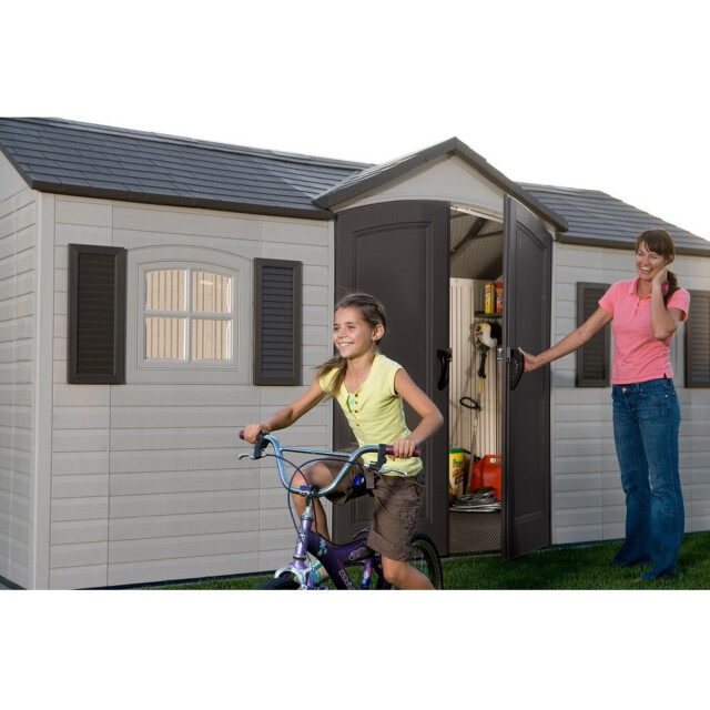 Lifetime Kunststof tuinschuur lg10000 244x457x244cm licht 3048351 large