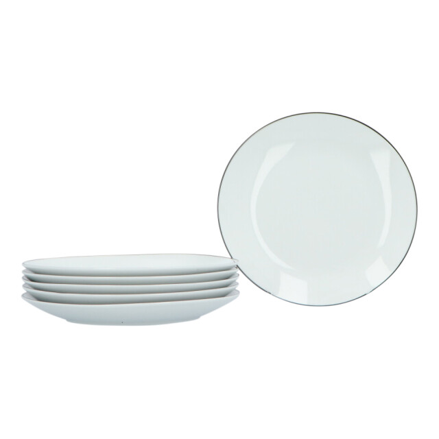 Luzzo ® serviesset 6 persoons 18 delig porselein met zwarte rand 3047571 large