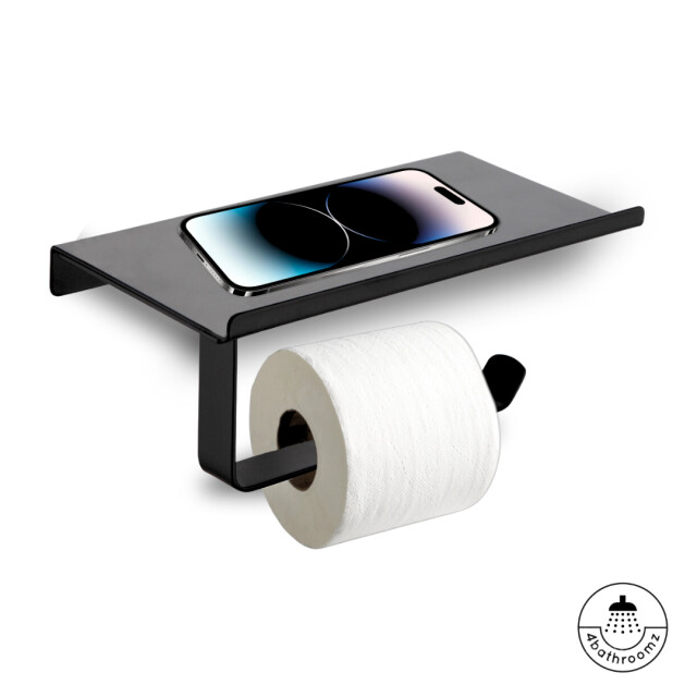 4bathroomz ® toiletrolhouder met planchet voor telefoon wc rolhouder 3048854 large