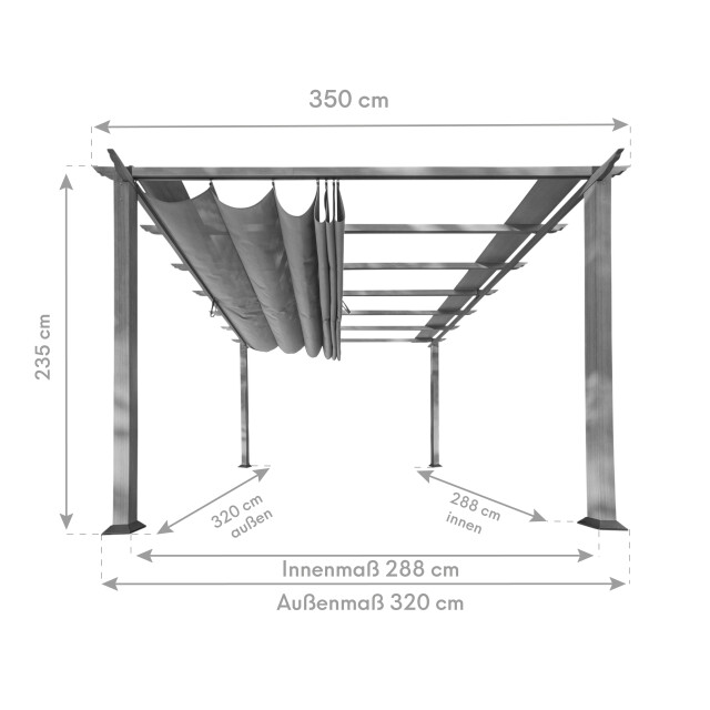 Paragon Outdoor Aluminium pergola florida 1111 houtlook 350x350x235cm - 3048353 large