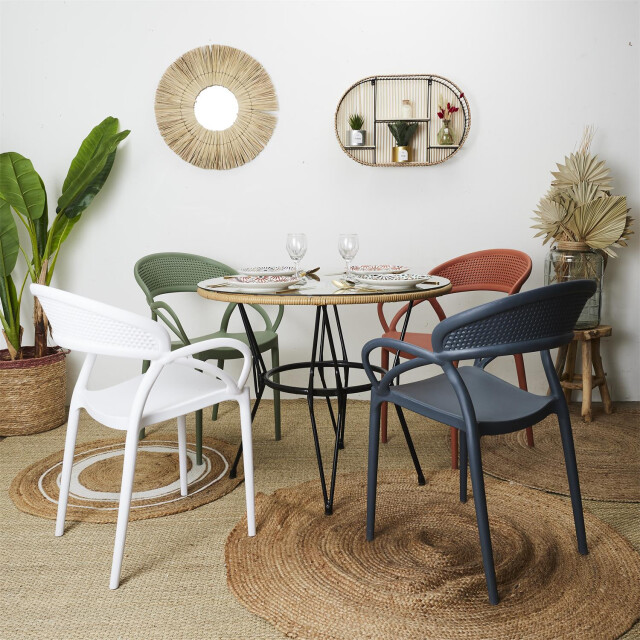 Home Deco Factory Sevilla 4 stuks comfortabele tuinstoelen stapelbaar 3048971 large