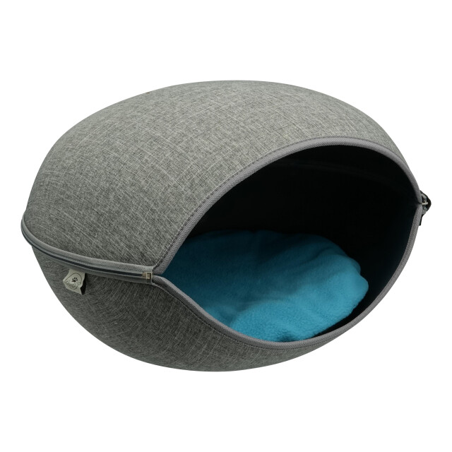 4animalz ® kattenmand in 52x45x33cm blauw en creme kussens 3048711 large