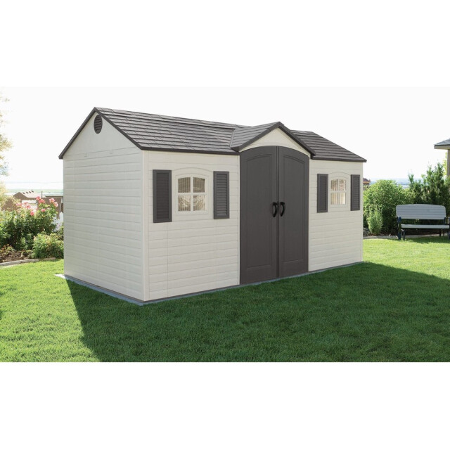 Lifetime Kunststof tuinschuur lg10000 244x457x244cm licht 3048351 large