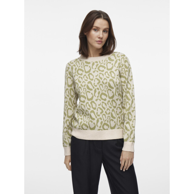 Vila Viril ls jacquard knit top1 ecru dessin 4219.08.0002 large