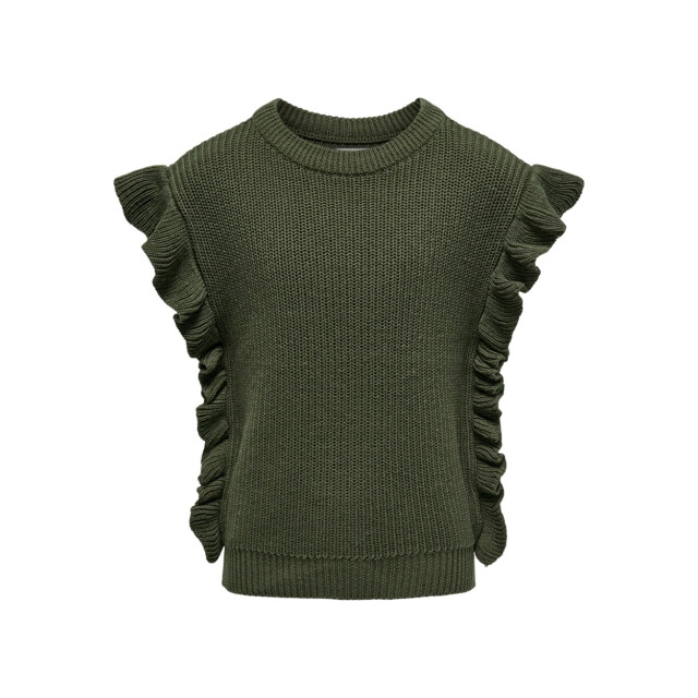 Only Koggitta sl frill vest knit army 2269.26.0023 large