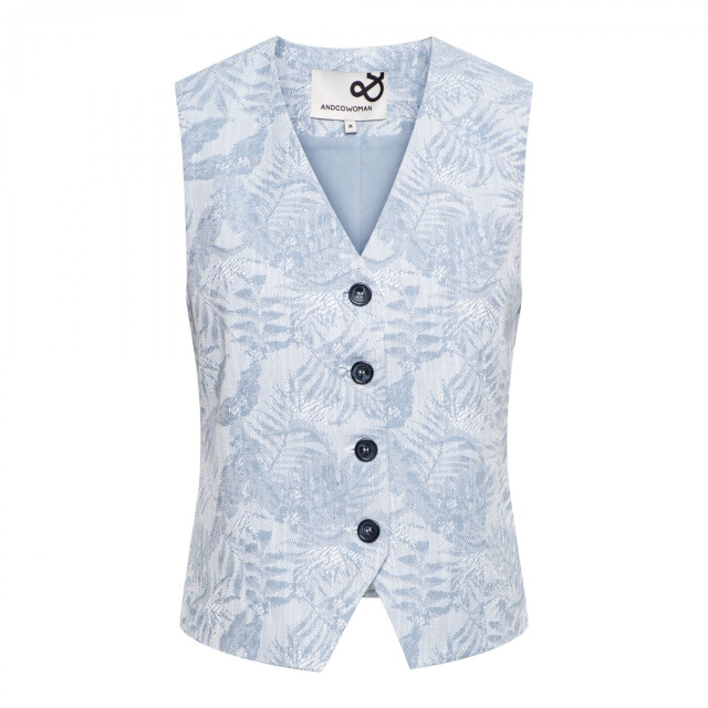 &Co Woman Gilet shelly blauw &Co woman gilet shelly blauw large