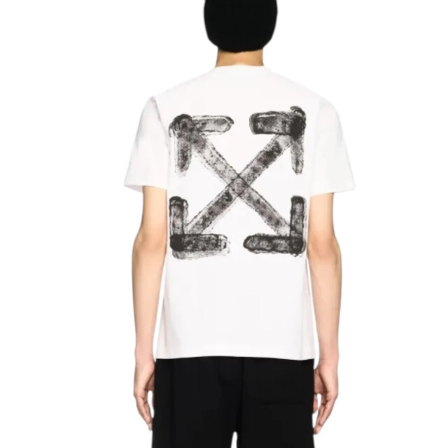 Off White Spray arrow t-shirt met contrasterende monogram Off-White Spray Arrow T-Shirt Met Contrasterende Monogram large