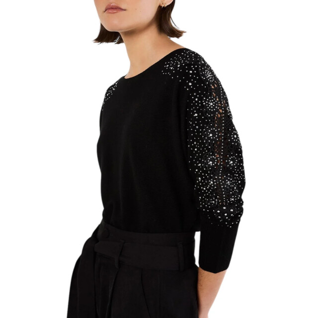 Guess Rhinestone trui Guess Zwart Rhinestone Trui large