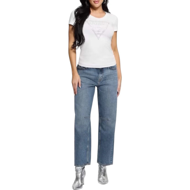 Guess T-shirt met glanzend logo Guess Wit T-SHIRT Met Glanzend Logo large